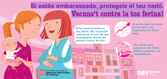 Image of the leaflet for the evacuation of pertussis in pregnancy. Gencat.