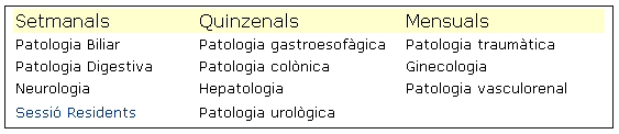 Image showing the clinical sessions in which the URVI participates (UDIAT)